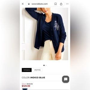 New in Packaging - TALBOTS - Jewel Button Cardigan - Size L